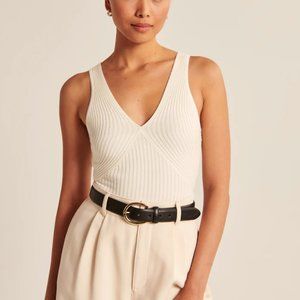 NWOT Abercrombie & Fitch  Elevated Knit V-Neck Bodysuit